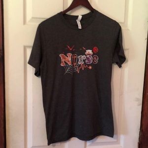 Nurse Gray Halloween Themed T-Shirt Womens Medium M